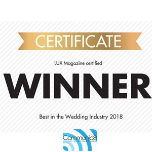 2018 Lux Industry Wedding Award WINNERS